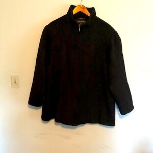 Jones New York Women's Wool Blend Zipper Front Coat Plus Size 20W